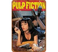 Pulp Fiction UMA Thurman Smoking II Carteles de Chapa Cartel de Metal Retro Garaje Hogar Jardín Pared Bar Café Vintage Decoración de Pared Arte 8 × 12 Pulgadas