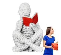 Pulp Reading - Figura de mujer de lectura de mujer pensadora, escultura moderna de arte abstracto, coleccionable de resina, perfecta para decoración elegante de estanterías, hogar, oficina, sala de