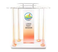 Púlpito de iglesia, 118,5cm Atril acrílico transparente con ruedas, Atril cilíndrico atril transparente con plataforma de lectura vertical para iglesias,118,5cm x 90cm x 45 cm (1, Personalizado A)