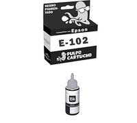 Pulpo Cartucho - Botella de Tinta 102 Negro Compatible con Epson/Ref. C13T03R140 - Valido para Impresoras EcoTank ET-15000/2700/2750/2751/2756/2850/2851/2856/3700/3750/3850/4750/4850/4856