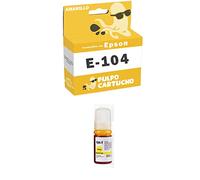 Pulpo Cartucho - Botella de Tinta 104 Amarillo Compatible con Epson/Ref. C13T00P440 - Valido para Impresoras EcoTank ET-2714 / EcoTank ET-2720 / EcoTank ET-2711 / EcoTank ET-2712 / EcoTank ET-2726