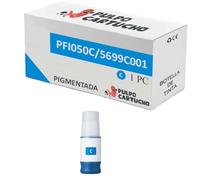 Pulpo Cartucho - Botella de Tinta Compatible con Canon PFI050 Cyan