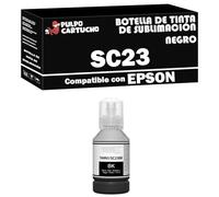 Pulpo Cartucho - Botella de Tinta de Sublimación Genérica SC23 Negro Compatible con Epson SC23BK / Ref. C13T49N100 - Valido para Impresoras SureColor SC-F100, SC-F500, SC-F501