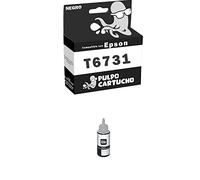 Pulpo Cartucho - Botella de Tinta Genérica T6731 Negro Compatible con Epson Ref. C13T67314A - Valido para Impresoras EcoTank L800, EcoTank L1800, EcoTank L805, EcoTank L810, EcoTank L850