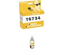 Pulpo Cartucho - Botella de Tinta Genérica T6734 Amarillo Compatible con Epson Ref. C13T67344A - Valido para Impresoras EcoTank L800, EcoTank L1800, EcoTank L805, EcoTank L810, EcoTank L850