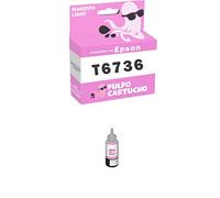 Pulpo Cartucho - Botella de Tinta Genérica T6736 Light Magenta Compatible con Epson Ref. C13T67364A - Valido para Impresoras EcoTank L800, EcoTank L1800, EcoTank L805, EcoTank L810, EcoTank L850