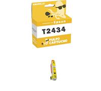 Pulpo Cartucho - Cartucho 24XL Amarillo Compatible con Epson T2434 / Ref. C13T24344012/C13T24244012 - Valido para Impresoras Expression Photo XP 55/XP 750/XP 760/XP 850/XP 860/XP 950/XP 960/XP 970