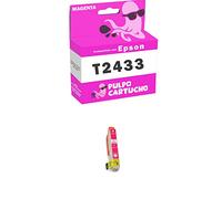 Pulpo Cartucho - Cartucho 24XL Magenta Compatible con Epson T2433 / Ref. C13T24334012/C13T24234012 - Valido para Impresoras Expression Photo XP 55/XP 750/XP 760/XP 850/XP 860/XP 950/XP 960/XP 970