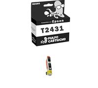 Pulpo Cartucho - Cartucho 24XL Negro Compatible con Epson T2431 / Ref. C13T24314012/C13T24214012 - Valido para Impresoras Expression Photo XP 55/XP 750/XP 760/XP 850/XP 860/XP 950/XP 960/XP 970