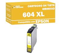 Pulpo Cartucho- Cartucho de Tinta 604 XL Amarillo Compatible con Epson 604XL -Para Expression Home XP-2200, XP-2205, XP-3200, XP-3205, XP-4200/ WorkForce WF-2910DWF, WF-2930DWF, WF-2935DWF, WF-2950DWF