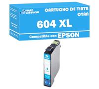 Pulpo Cartucho - Cartucho de Tinta 604 XL Cyan Compatible con Epson 604XL - para Expression Home XP-2200, XP-2205, XP-3200, XP-3205, XP-4200 / Workforce WF-2910DWF, WF-2930DWF, WF-2935DWF, WF-2950DWF