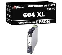 Pulpo Cartucho- Cartucho de Tinta 604 XL Negro Compatible con Epson 604XL - para Expression Home XP-2200, XP-2205, XP-3200, XP-3205, XP-4200 / Workforce WF-2910DWF, WF-2930DWF, WF-2935DWF, WF-2950DWF