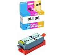 Pulpo Cartucho - Cartucho de Tinta CLI-36 Color Compatible con Canon CLI-36 / Ref. 1511B001 - Valido para Impresoras Pixma iP100 / iP100 Portable / iP100v / iP110 / mini260 / mini320