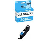 Pulpo Cartucho - Cartucho de Tinta CLI-551 XL Cyan Compatible con Canon CLI-551 XL/Ref. 6444B001 - XL - Alta Capacidad - Valido para Impresoras Pixma IP/IX/MG/MX