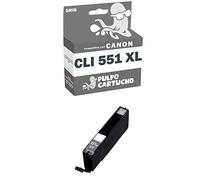 Pulpo Cartucho - Cartucho de Tinta CLI-551 XL Gris Compatible con Canon CLI-551 XL/Ref. 6447B001 - XL - Alta Capacidad - Valido para Impresoras Pixma IP/MG