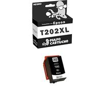 Pulpo Cartucho - Cartucho de Tinta Generico 202XL Negro Compatible con Epson 202 XL/Ref. C13T02G14010 / C13T02E14010 - Valido para Impresoras Expression Premium XP-6000, XP-6005, XP-6100, XP-6105