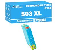 Pulpo Cartucho - Cartucho de Tinta Genérico 503XL Cyan Compatible con Epson Ref. C13T09R24010 / 503 XL - Valido para Impresoras Expression Home XP-5200, XP-5205 / Workforce WF-2960DWF, WF-2965DWF