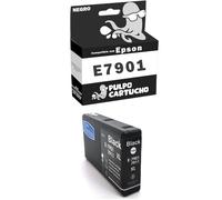 Pulpo Cartucho - Cartucho de Tinta Genérico 79XL Negro Compatible con Epson T7901, T7911, Ref. C13T79014010, C13T79114010 - para Impresoras Workforce Pro WF 4640DTWF, 5110DW, 5190DW, 5620DWF, 5690DWF