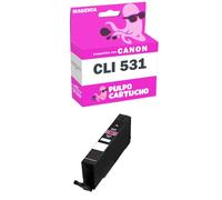 Pulpo Cartucho - Cartucho de Tinta Genérico CLI531 Magenta Compatible con Canon CLI-531-M - Valido para Impresoras Pixma TS8750, Pixma TS8751