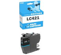 Pulpo Cartucho - Cartucho de Tinta Genérico LC421 Cyan Compatible con Brother Ref. LC421C - Valido para Impresoras DCP J1050DW, DCP J1010DW, DCP J1140DW