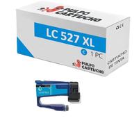 Pulpo Cartucho - Cartucho de Tinta Genérico LC527XL Cyan Compatible con Brother LC527XLC / LC 527 - Valido para Impresoras MFC-J4350DW, MFC-J4550DW