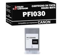Pulpo Cartucho - Cartucho de Tinta Genérico PFI030 / PFI 030 Negro Mate Compatible con Canon PFI030MBK / Ref. 3488C001 -Valido para Impresoras imagePROGRAF TA-20 / TA-20MFP L24ei / TA-30