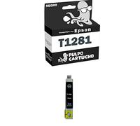 Pulpo Cartucho - Cartucho de Tinta Genérico T1281 Negro Compatible con Epson Ref. C13T12814010 - para Stylus Office BX305F, BX305FW - Stylus S22, SX125, SX235W, SX420W, SX425W, SX430W, SX435W, SX445W