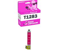 Pulpo Cartucho - Cartucho de Tinta Genérico T1283 Magenta Compatible con Epson Ref. C13T12834010 - para Impresoras Stylus Office BX305, Stylus S22, SX125, SX130, SX230, SX235, SX420, SX425, SX430