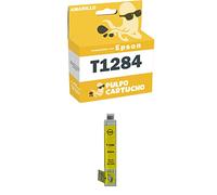 Pulpo Cartucho - Cartucho de Tinta Genérico T1284 Amarillo Compatible con Epson Ref. C13T12844010 - para Stylus Office BX305F, BX305FW | Stylus S22 | Stylus SX125, 235W, 420W, 425W, 430W, 435W, 445W