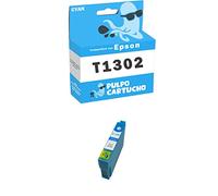 Pulpo Cartucho - Cartucho de Tinta Genérico T1302 Cyan Compatible con Epson C13T13024010 - Valido para Impresoras Stylus SX525WD, SX535WD, WF 3520DWF, WF 7015, WF 7515, WF 7525, WF 3540DTWF, WF-3010DW
