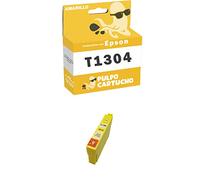 Pulpo Cartucho - Cartucho de Tinta Genérico T1304 Amarillo Compatible con Epson C13T13044010 - para Impresoras Stylus SX525WD, SX535WD, WF 3520DWF, WF 7015, WF 7515, WF 7525, WF 3540DTWF, WF-3010DW