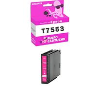 Pulpo Cartucho - Cartucho de Tinta Genérico T7553 / T7563 Magenta Compatible con Epson Ref. C13T755340 / C13T756340 - para Impresoras Workforce Pro WF-6530, WF-8010, WF-8090, WF-8590, WF-8510