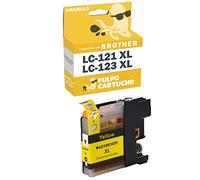 Pulpo Cartucho - Cartucho de Tinta LC-121 XL/LC-123 XL Amarillo Compatible con Brother LC123Y / Ref. LC121 XL / LC123 XL - Premium - Valido para Impresoras DCP J/MFC J
