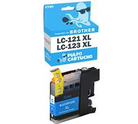 Pulpo Cartucho - Cartucho de Tinta LC-121 XL/LC-123 XL Cyan Compatible con Brother LC123C / Ref. LC121 XL / LC123 XL - Premium - Valido para Impresoras DCP J/MFC J