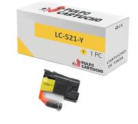 Pulpo Cartucho - Cartucho de Tinta LC-521 Amarillo Compatible con Brother LC521Y - Valido para Impresoras DCP-J1260W/J1310DW/J1360DW/J1460DW