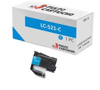 Pulpo Cartucho - Cartucho de Tinta LC-521 Cyan Compatible con Brother LC521C - Valido para Impresoras DCP-J1260W,/J1310DW/J1360DW/J1460DW