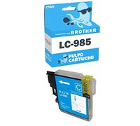 Pulpo Cartucho - Cartucho de Tinta LC-985 Cyan Compatible con Brother LC985C / Ref. LC985 - Valido para Impresoras DCP J125, J140, J315, J515 / MFC J220, J265, J410, J415