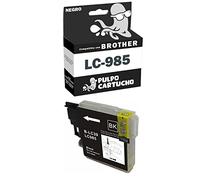 Pulpo Cartucho - Cartucho de Tinta LC-985 Negro Compatible con Brother LC985BK / Ref. LC985 - Valido para Impresoras DCP J125, J140, J315, J515 / MFC J220, J265, J410, J415