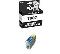 Pulpo Cartucho - Cartucho de Tinta T007 Negro Compatible con Epson/Ref. C13T00740110 - Valido para Impresoras Stylus Photo 1270/1280/1290S/780/785EPX/790/825/870/870LE/875/875DC/890/895/900/915