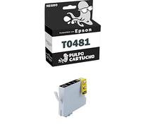 Pulpo Cartucho - Cartucho de Tinta T0481 Negro Compatible con Epson/Ref. C13T04814010 - Valido para Impresoras Stylus Photo R200/R220/R300/R300M/R300ME/R320/R325/R340/RX500/RX600/RX620/RX640