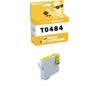 Pulpo Cartucho - Cartucho de Tinta T0484 Amarillo Compatible con Epson/Ref. C13T04844010 - Valido para Impresoras Stylus Photo R200/R220/R300/R300M/R300ME/R320/R325/R340/RX500/RX600/RX620/RX640