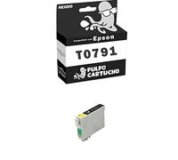 Pulpo Cartucho - Cartucho de Tinta T0791 Negro Compatible con Epson/Ref. C13T07914010 - Valido para Impresoras Stylus Photo 1500W/1400|P50|PX650/660/700W/710W/720WD/730WD/800FW/810FW/820FWD