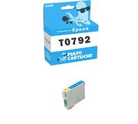 Pulpo Cartucho - Cartucho de Tinta T0792 Cyan Compatible con Epson/Ref. C13T07924010 - Valido para Impresoras Stylus Photo 1500W/1400|P50|PX650/660/700W/710W/720WD/730WD/800FW/810FW/820FWD