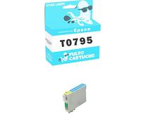 Pulpo Cartucho - Cartucho de Tinta T0795 Light Cyan Compatible con Epson/Ref. C13T07954010 - Valido para Impresoras Stylus Photo 1500W/1400|P50|PX650/660/700W/710W/720WD/730WD/800FW/810FW/820FWD
