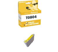 Pulpo Cartucho - Cartucho de Tinta T0804 Amarillo Compatible con Epson/Ref. C13T08044010 - Valido para Impresoras Stylus Photo PX650/660/700/710/720/800/810/820-R265/276/285/360/685-RX560/585/685
