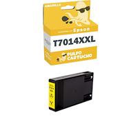 Pulpo Cartucho - Cartucho de Tinta T7014 Amarillo Compatible con Epson T-7014 / Ref. C13T70144010 - Valido para Impresoras Workforce Pro WP 4015DN/WP 4095DN/WP 4515DN/WP 4525DNF/WP 4595DNF