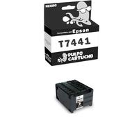 Pulpo Cartucho - Cartucho de Tinta T7441 Negro Compatible con Epson/Ref. C13T74414010 - Valido para Impresoras Workforce Pro WP-M4015DN/Pro WP-M4095DN/Pro WP-M4525DNF/Pro WP-M4595DNF