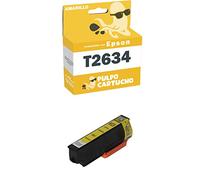 Pulpo Cartucho - Cartucho Genérico T2634 Amarillo Compatible con Epson 26XL, C13T26344012 - Para Expression Premium XP-520, XP-605, XP-610, XP-615, XP-620, XP-625, XP-700, XP-710, XP-720, 800, 810,820