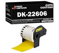 Pulpo Cartucho - Cinta Continua DK-22606 Tamaño 62 mm x 15,24 m. Color: Amarillo compatible con Brother DK22606 - Valido para Impresoras Brother