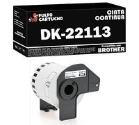 Pulpo Cartucho - Cinta Continua Transparente DK-22113 Tamaño 62 mm x 15,24 m. Color: Transparente compatible con Brother DK22113 - Valido para Impresoras Brother
